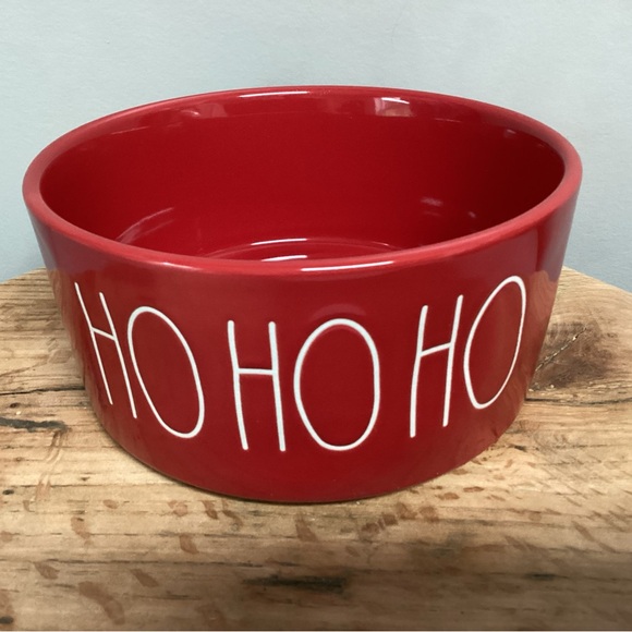 🔴 Beautiful Rae Dunn “Ho Ho Ho” Christmas Dog Bowl - Candy Bowl - Candle Holder - Picture 1 of 12